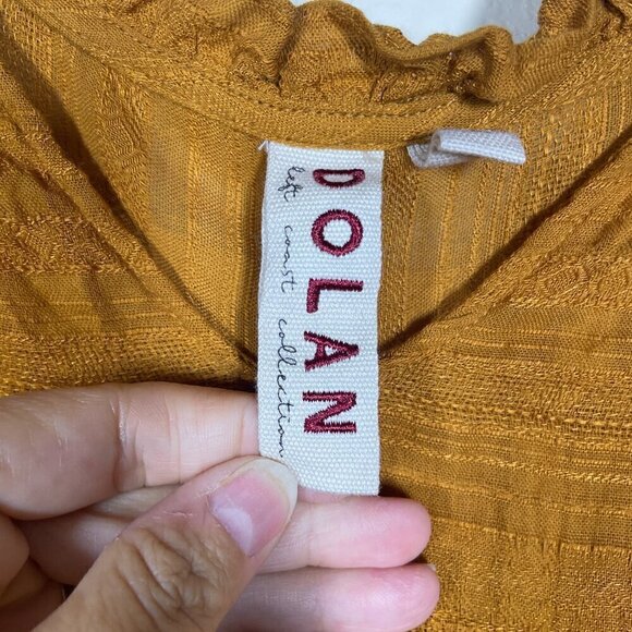 Dolan Women Rustic Orange Short Bell Sleeve Blouse XS Cotton Blend! - Picture 3 of 7